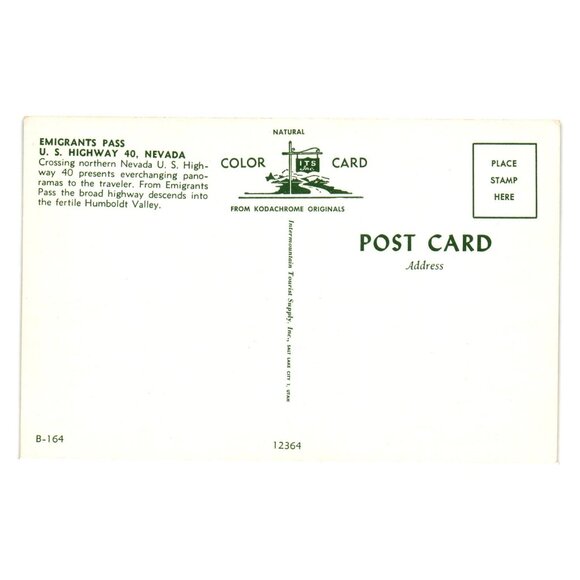 Vintage Emigrants Pass Postcard Nevada Scenic Highway Travel Roadway Mountains - Picture 2 of 2